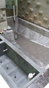 jasa renovasi rumah cluster Ruby pondasi kolam