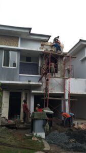 jasa renovasi rumah cluster Ruby proses pembangunan fasad